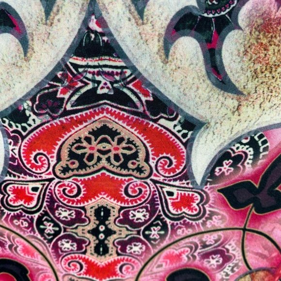 ONE WORLD XS Blouse Pink Hippy Boho Soft Stretch R - Picture 2 of 6